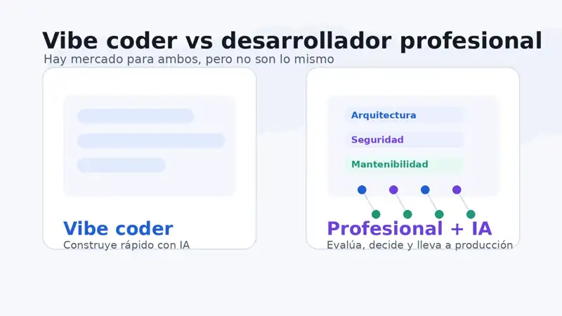 Vibe coder vs desarrollador profesional